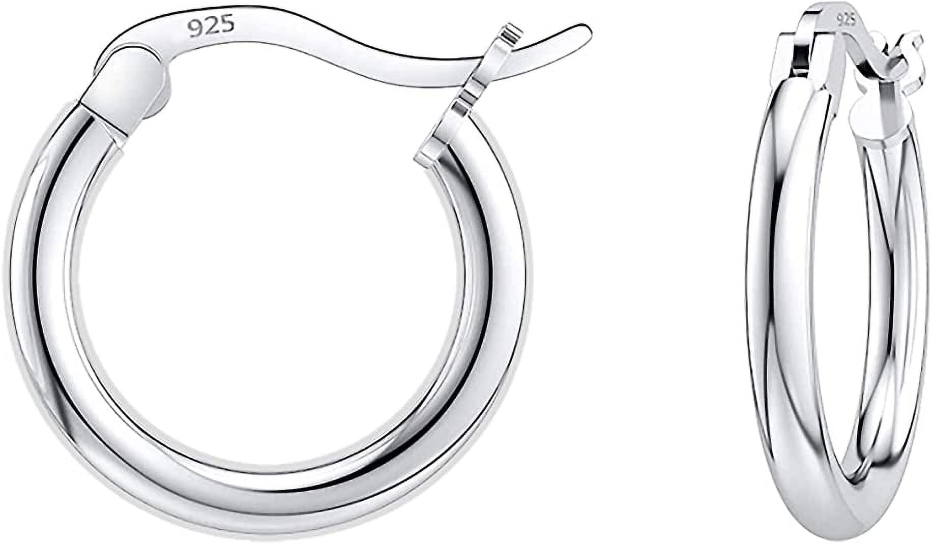 Savlano 925 Sterling silver Round Hoop Earrings for Women & Men Comes in 10MM-25MM