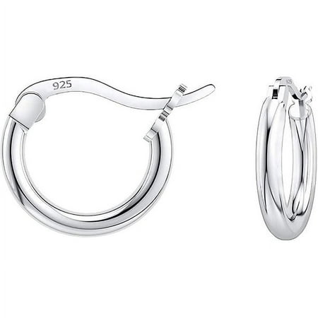 Savlano 925 Sterling silver Round Hoop Earrings for Women, Girls & Men Comes in 10MM-25MM