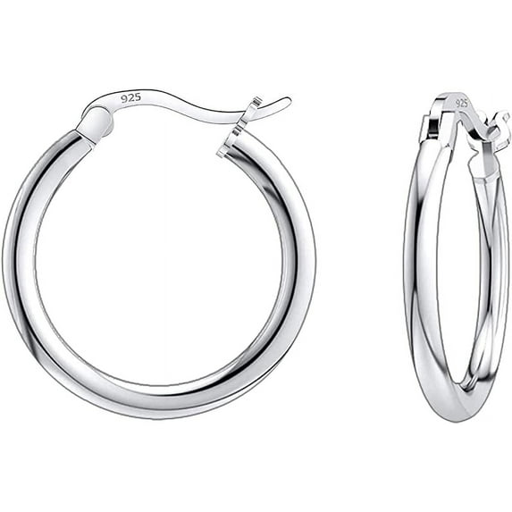 Savlano 925 Sterling silver Round Hoop Earrings for Women & Men Comes in 10MM-25MM
