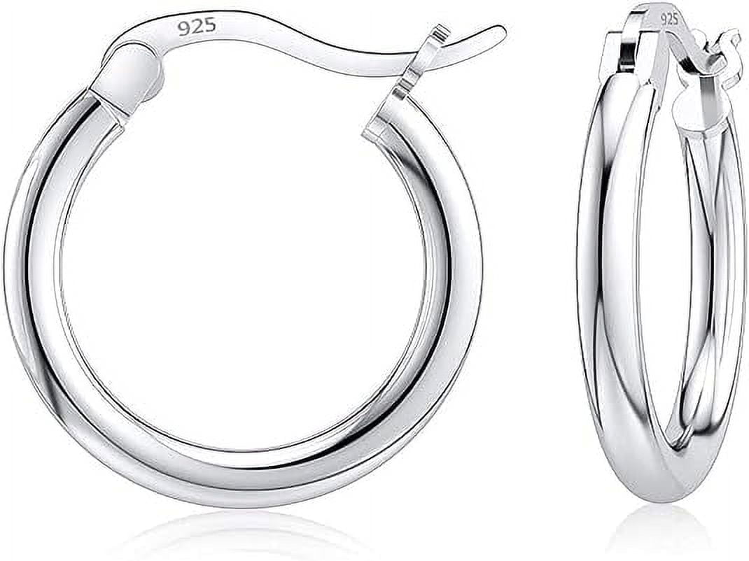 Savlano Round Hoop Earrings, Sterling Silver, 10mm-25mm