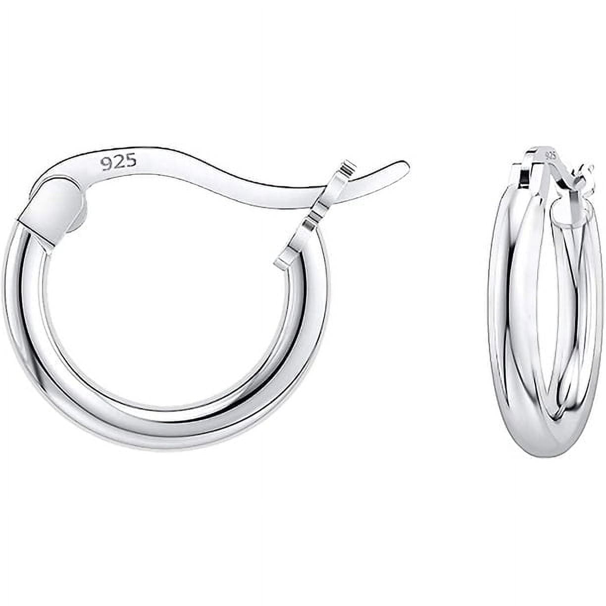 Savlano Women 925 Sterling silver Round Hoop Earrings, 10MM-25MM