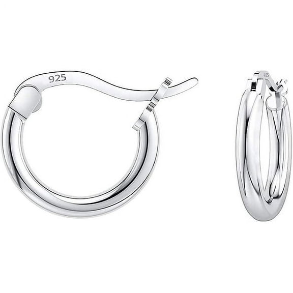 Savlano Women 925 Sterling silver Round Hoop Earrings, 10MM-25MM