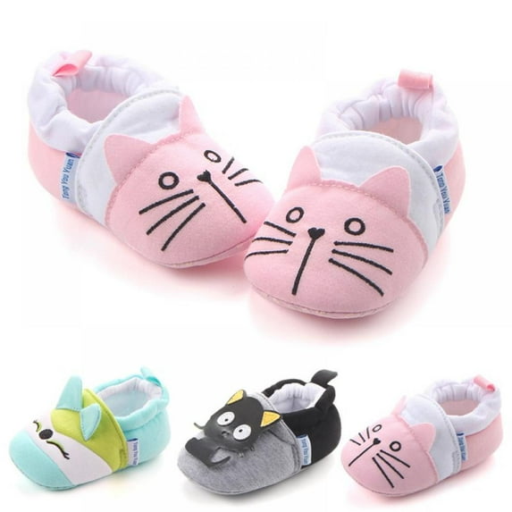 Savlot Beautiful Cute Cartoon Infant Unisex Baby Warm Cotton Anti-Slip Soft Sole First Walkers Shoes