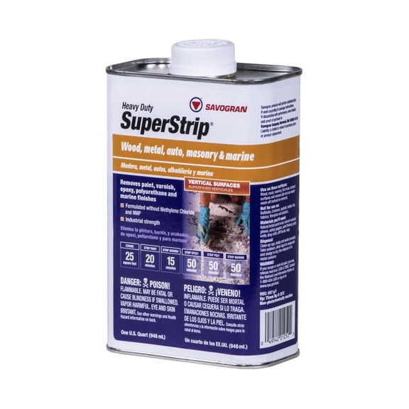 Savogran Super Strip Paint and Varnish Remover - Liquid Paint Thinner - 1 Qt — Interior & Exterior Use, Professional Finish