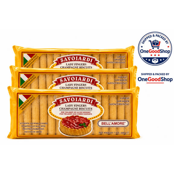 Savoiardi, Lady Fingers Champagne Biscuits (Pack of 3), 7 oz