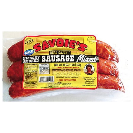 Savoie's Mild Hickory Smoked Mixed Sausage, Fully Cooked, 16 oz