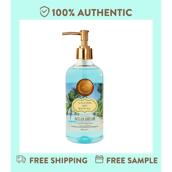 Savon De Royal Luxury Liquid Hand Soap, Ocean Dream, Moisturizing & Water-Locking Hand Wash with Fruity Fragrance, 500ml (16.9 Fl Oz), 2 Pack