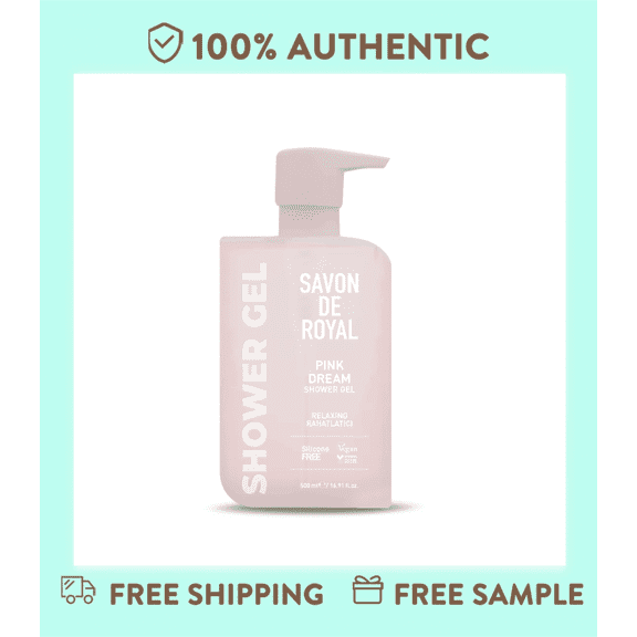 Savon De Royal Miracle Series Shower Gel, Pink Dream Relaxing Body Wash with Natural Plant Extracts, Vegan & Silicone-Free, 500ml (16.91 fl oz), 2 Pack