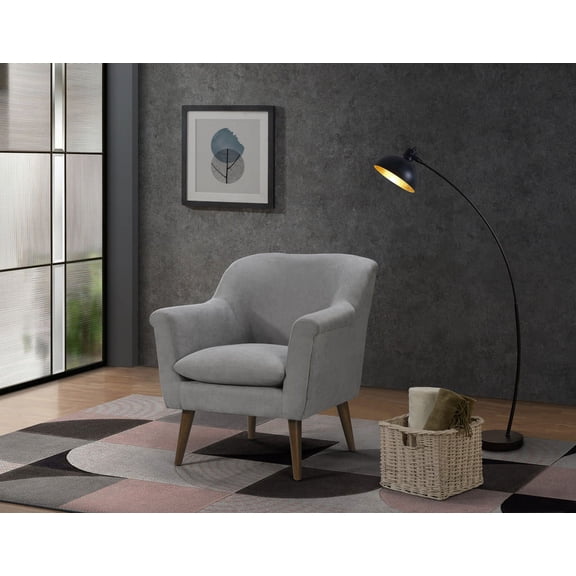 Savona 31.5"W Steel Gray Woven Fabric Oversized Armchair