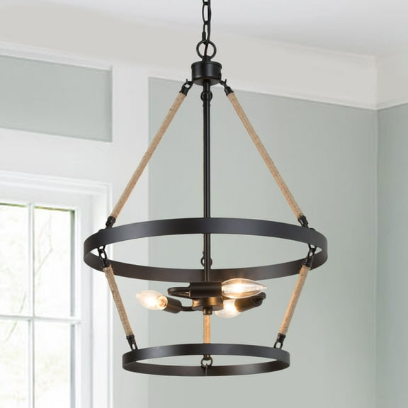 Savonnerie French Country Chandelier 3-lights 15.75" x 15.75" x 21.65" Indoor Lighting for Kitchen, Bedroom, Living Room, Dining Room