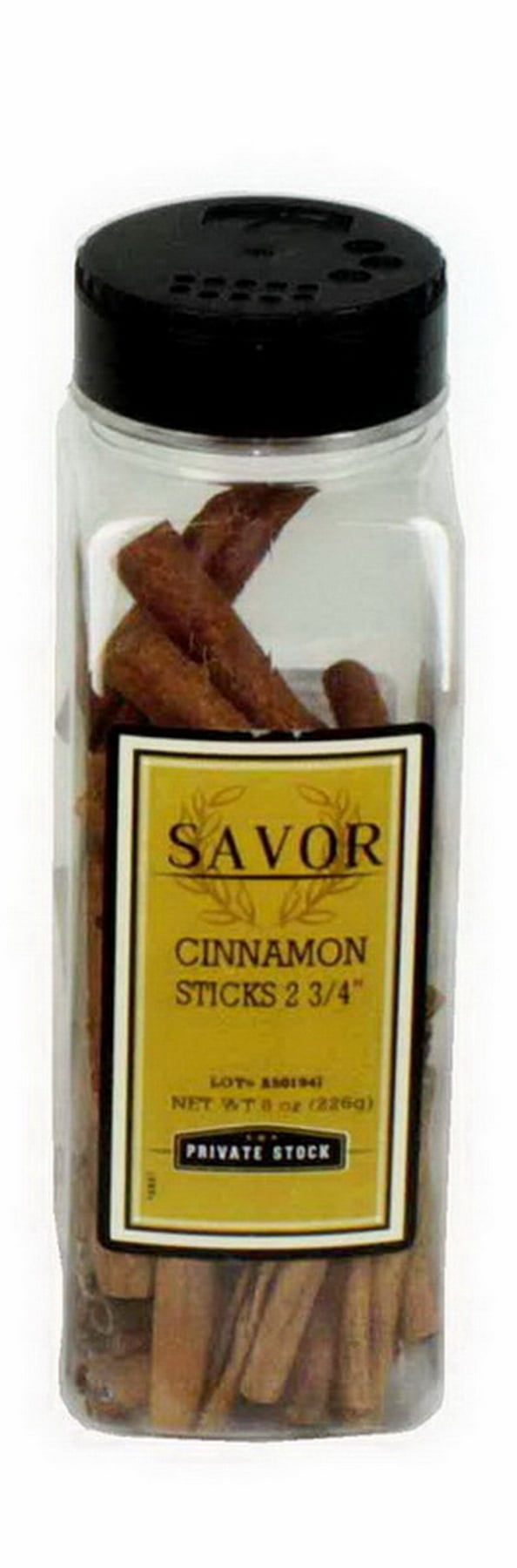 Savor Imports 2.75  Cinnamon Stick 8 Oz Plastic Jar (Pack of 6)