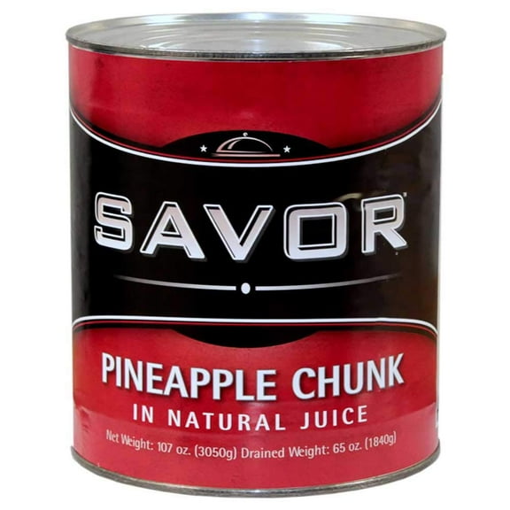 Savor Imports Choice Pineapple Chunk in Natural Juice, 106 Ounce - 6 per case.