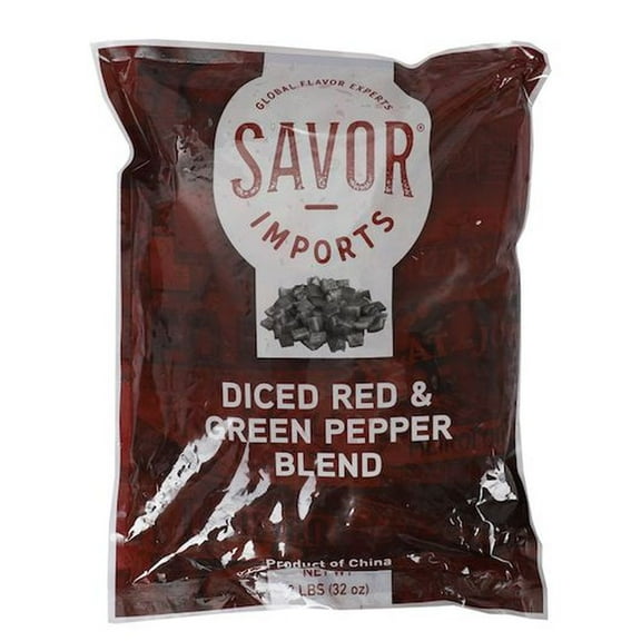 Savor Imports Diced Red and Green Pepper Blend, 2 Pound -- 6 per case.