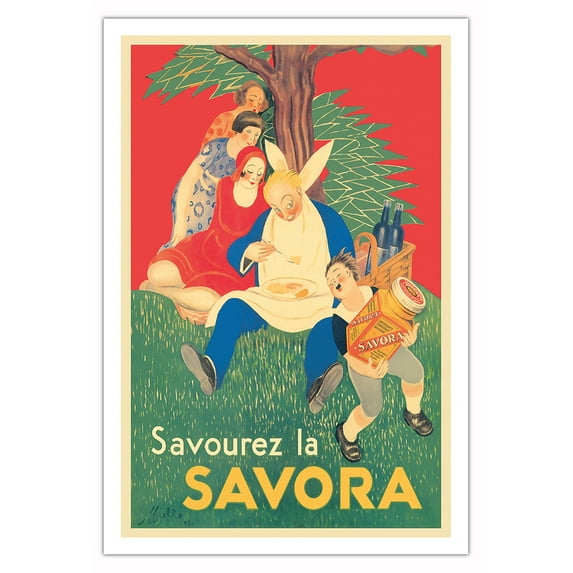 Savor Savora (Savourez la Savora) Mustard-Based Condiment - Vintage French Advertising Poster by Leonetto Cappiello c.1930 - Fine Art Matte Paper Print (Unframed) 30x44in