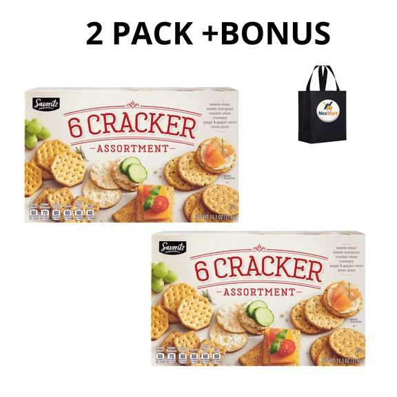 Savoritz 6 Cracker Assortment, 2 Pack + Bonus, 13.10 oz