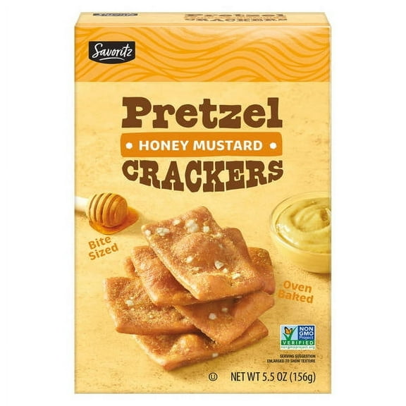 Savoritz Bite Sized Honey Mustard Pretzel Crackers, 5.5 oz 5.5 oz-Pack of 3