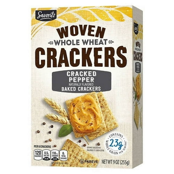 Savoritz Cracked Pepper Woven Wheat Crackers, 9 oz