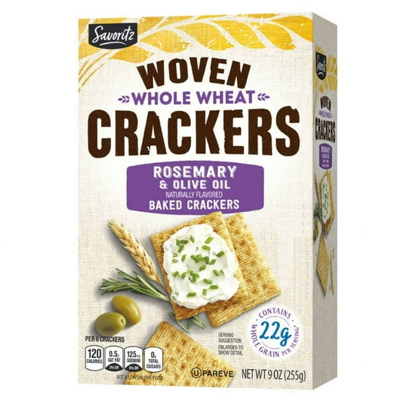 Savoritz Rosemary Olive Oil Woven Wheat Crackers, 9 oz