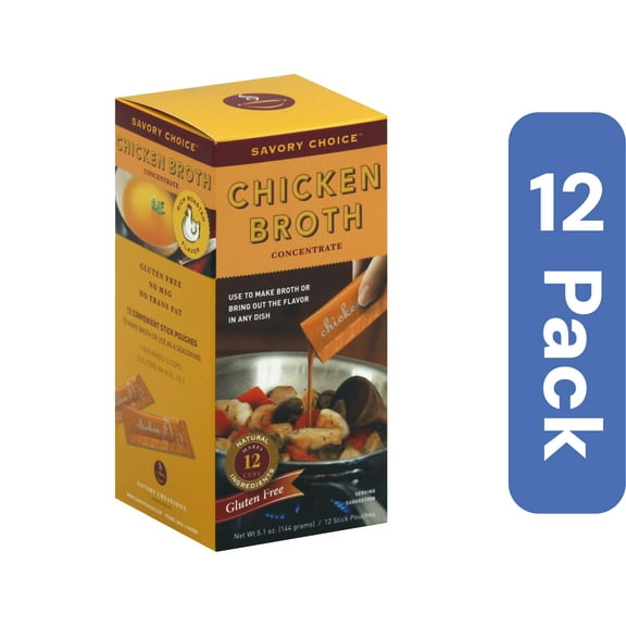 Savory Ch Broth Liquid Concentrate Chicken 12 sticks (Pack of 12)