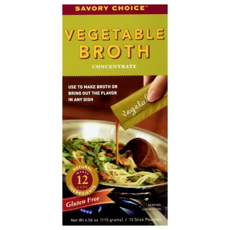 Savory Choice Liquid Reduced Sodium Vegetable Broth Concentrate, 4..06-Ounce Boxes (Pack of 4)