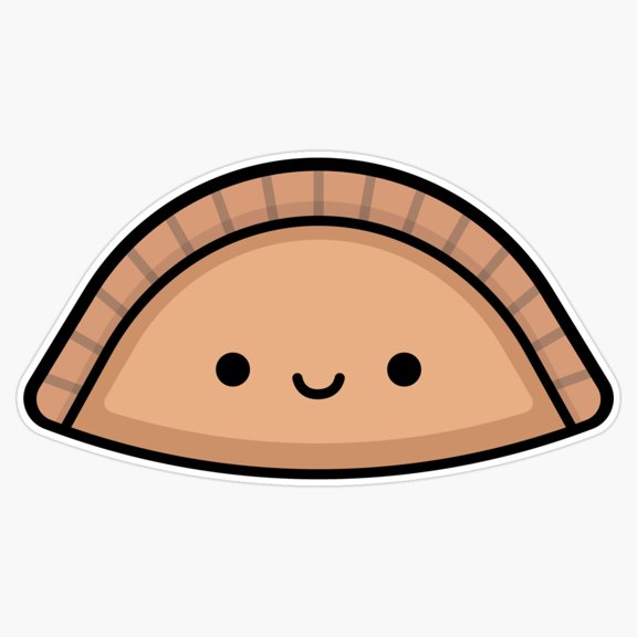 Savory Golden Latin American Fried Empanada Turnover Pastry Meat Pie Decal For Lunchbox Sticker
