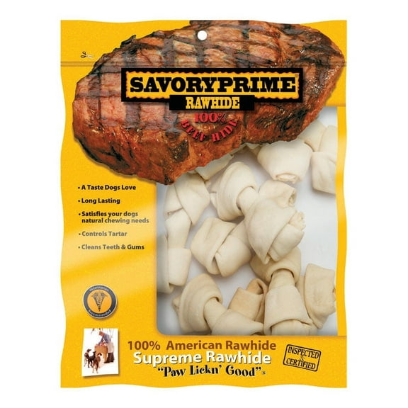 Savory Prime Medium Adult Knotted Bone Natural 3 in. L 10 pk