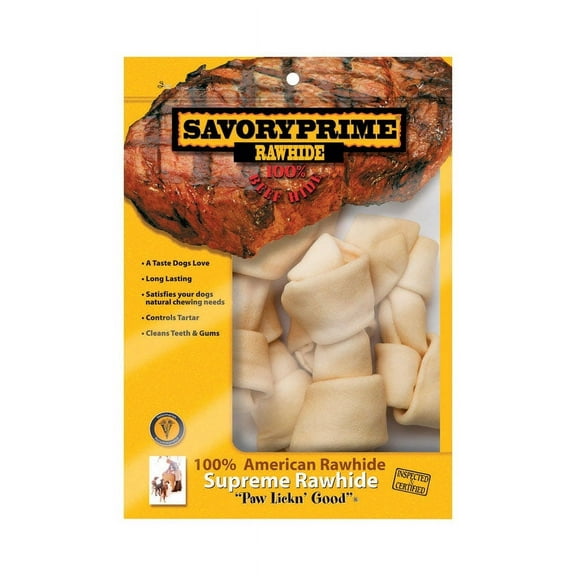Savory Prime Medium Adult Knotted Bone Natural 7 in. L 6 pk