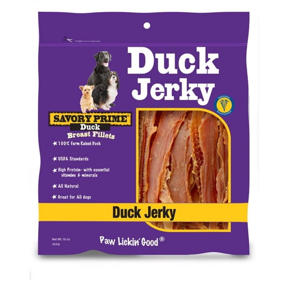 Savory Prime Natural Duck Jerky Dog Treats, 16 Oz.