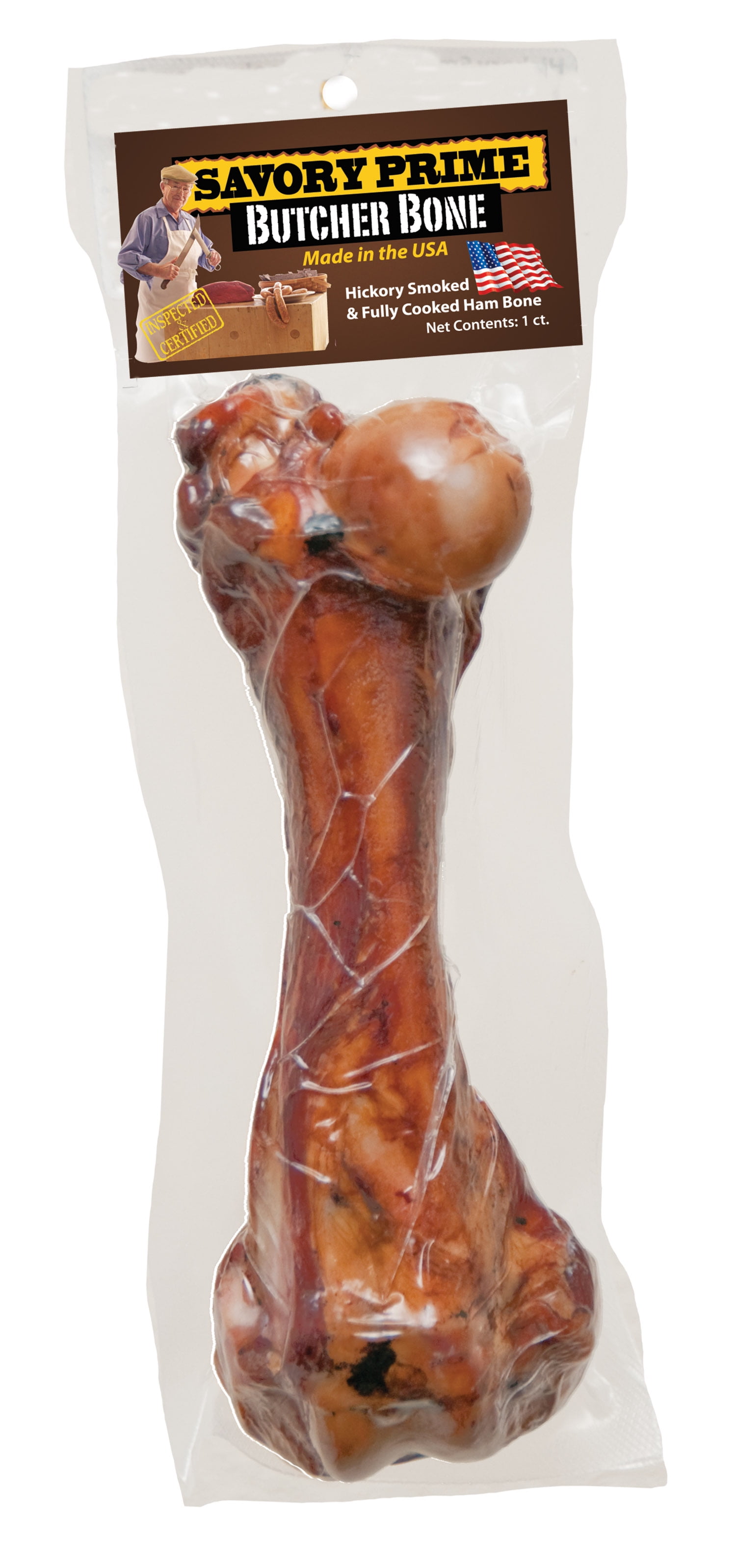 Savory Prime Ham Bone for Dogs, Hickory Smoked, Fully Cooked