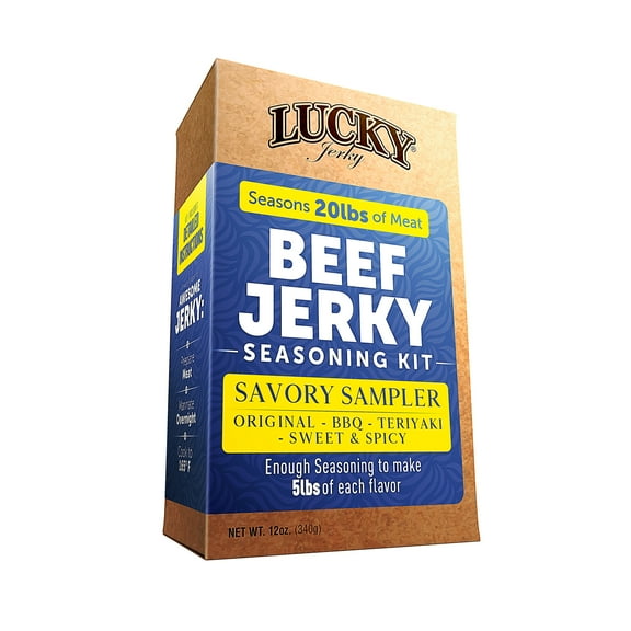 Lucky Jerky DIY Jerky Seasoning and Cure Kit - Savory Sampler DIY Seasoning Kit