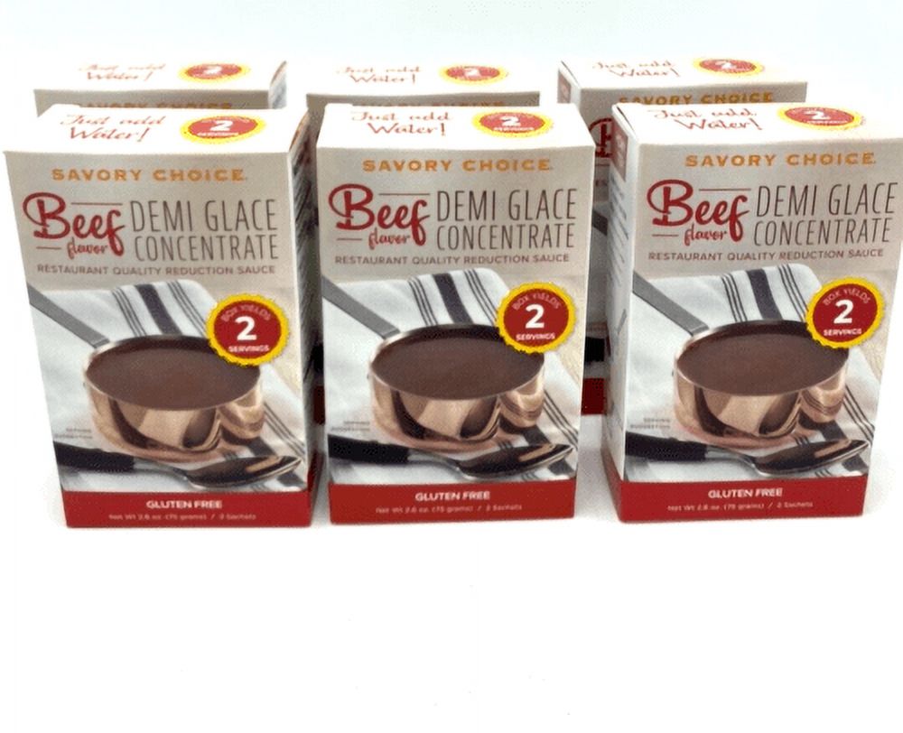 Savory choice Beef Demi Glace Reduction Sauce 2.6 oz Pack of 6