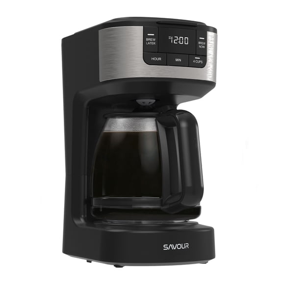 Savour by Tzumi 12-Cup Programmable Coffee Maker AC-Powered Brewing Machine, Black