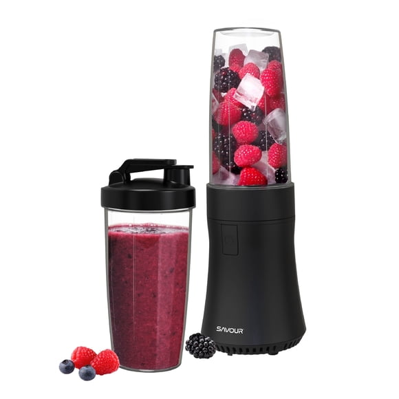 Savour by Tzumi 300W Mini Smoothie Blender – 18oz. Countertop Mini Blender for Smoothies, Sauces, Cocktails and More