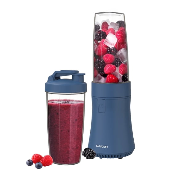 Savour by Tzumi 300W Mini Smoothie Blender – 18oz. Countertop Mini Blender for Smoothies, Sauces, Cocktails and More