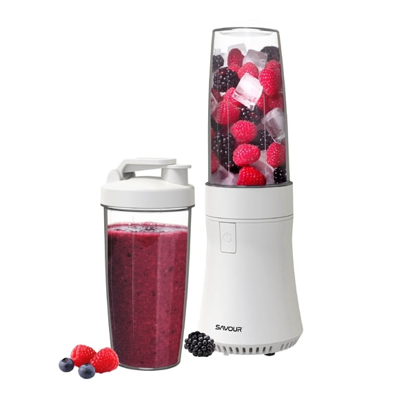 Savour by Tzumi 300W Mini Smoothie Blender – 18oz. Countertop Mini Blender for Smoothies, Sauces, Cocktails and More