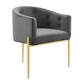 thumbnail image 1 of Modway Savour Tufted Performance Velvet Stainless Steel Accent Chair in Gray, 1 of 6