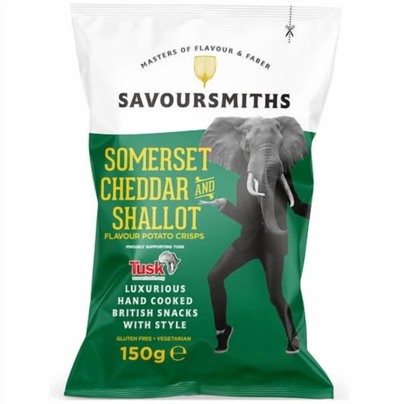 Savoursmiths Somerset Cheddar & Shallot Luxury Crisps 150g, British Import (Pack of 3)