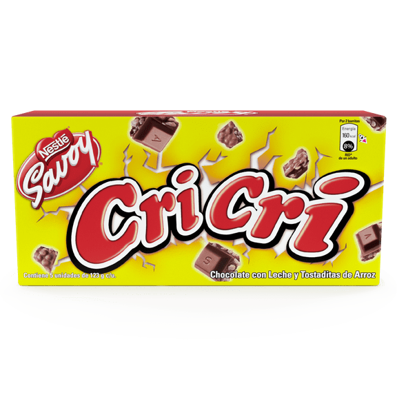 Savoy Cri Cri Milk Chocolate Bars with Crispy Puffed Rice  5-Pack (123g/4.33oz Each)