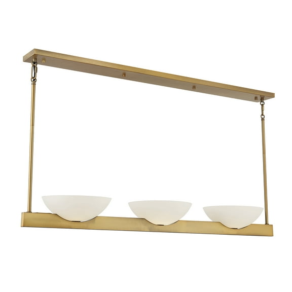 Fallon 3-Light Linear Chandelier in Warm Brass