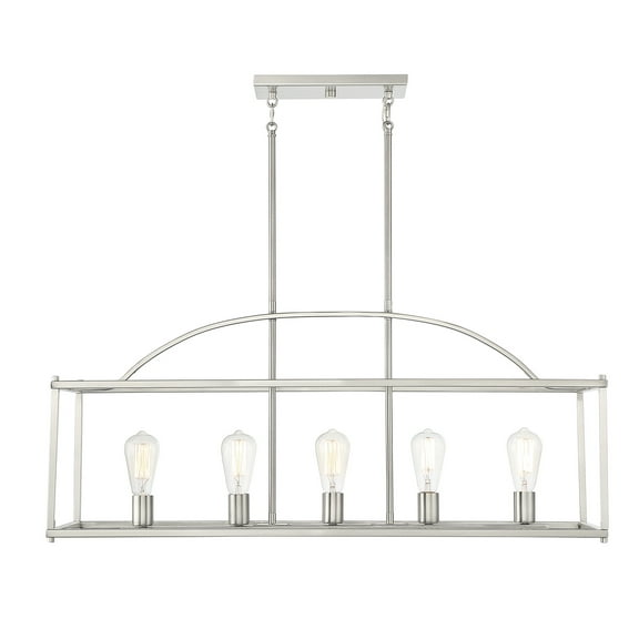 Satin Nickel Five Light Linear Chandelier from the Palladian Collection