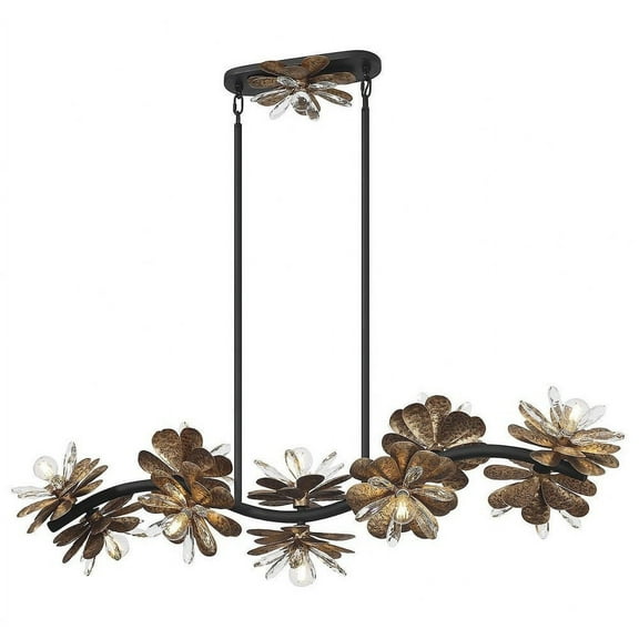 1-1963-10-18-Savoy House-Giselle - 10 Light Linear Chandelier In Modern Style-12.75 Inches Tall and 10.5 Inches Wide