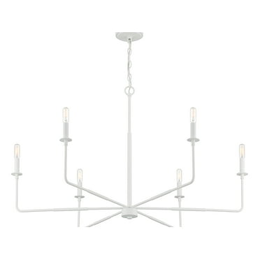 Salerno 6-Light Chandelier in Bisque White