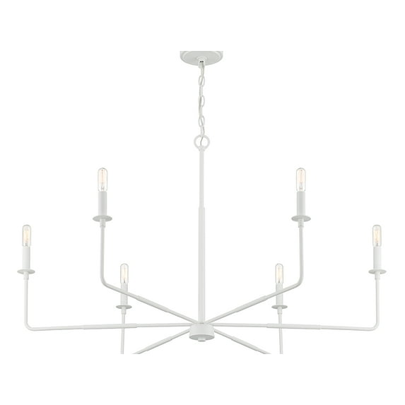 Salerno 6-Light Chandelier in Bisque White
