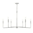thumbnail image 1 of Polished Nickel Six Light Chandelier from the Salerno Collection, 1 of 6