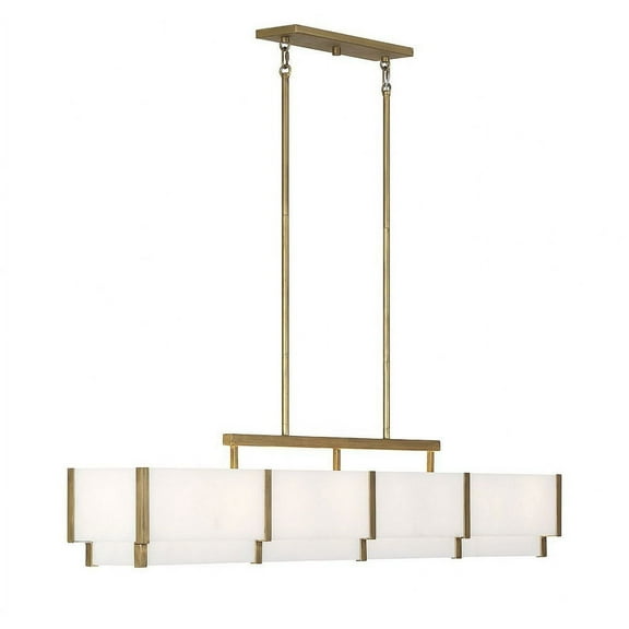 1-2332-8-60-Savoy House-Orleans - 8 Light Linear Chandelier In Modern Style-11 Inches Tall and 8 Inches Wide-Distressed Gold Finish