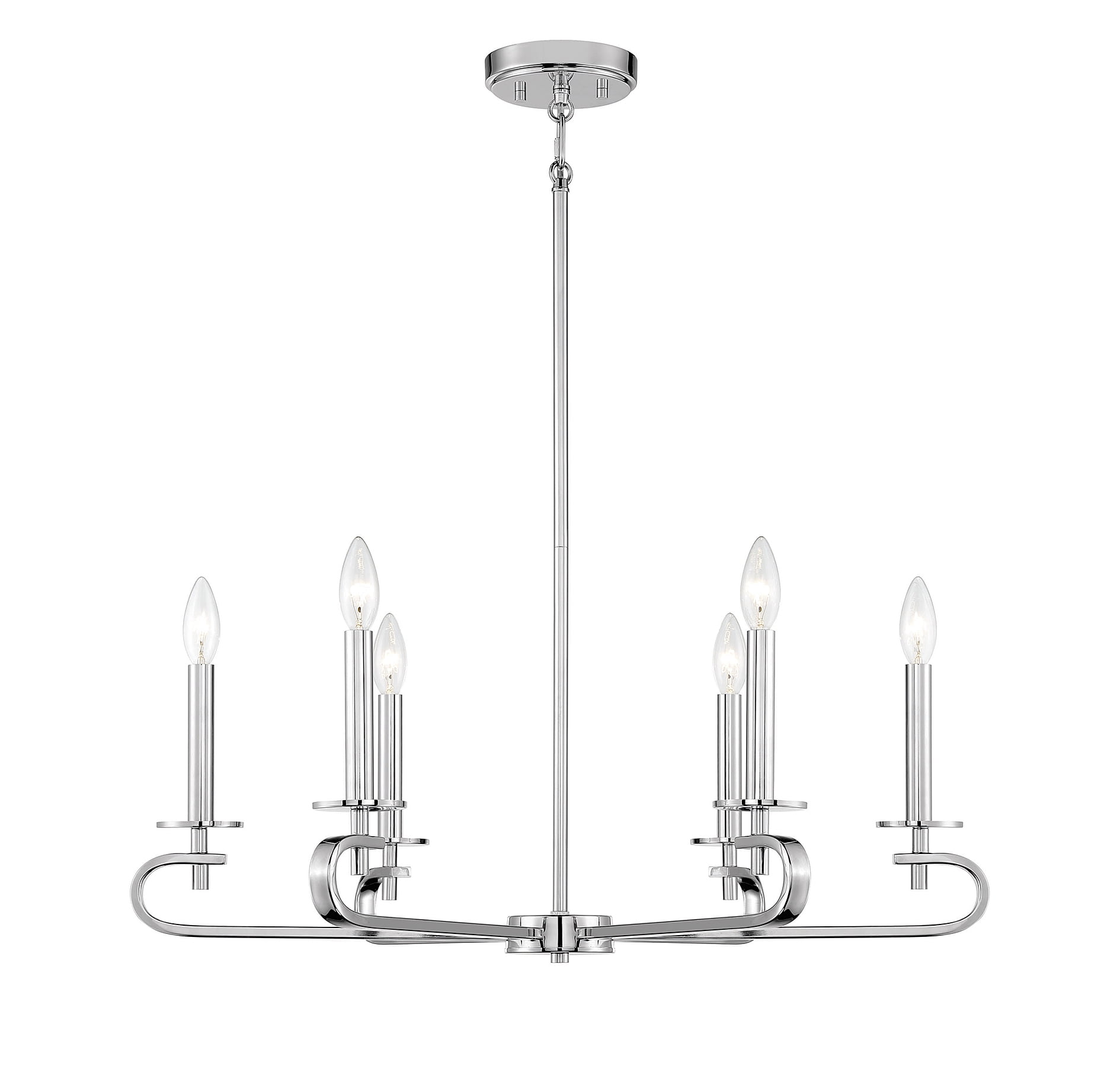 Torino Polished Nickel 6-Light Candle Chandelier