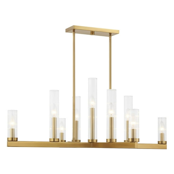Warm Brass Nine Light Chandelier from the Carina Collection