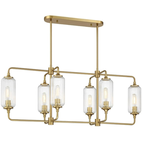 Savoy House 1-3026-6 Holton 6 Light 42" Wide Linear Chandelier - Brass