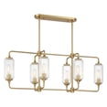 thumbnail image 1 of Holton 6-Light Linear Chandelier in Warm Brass, 1 of 7