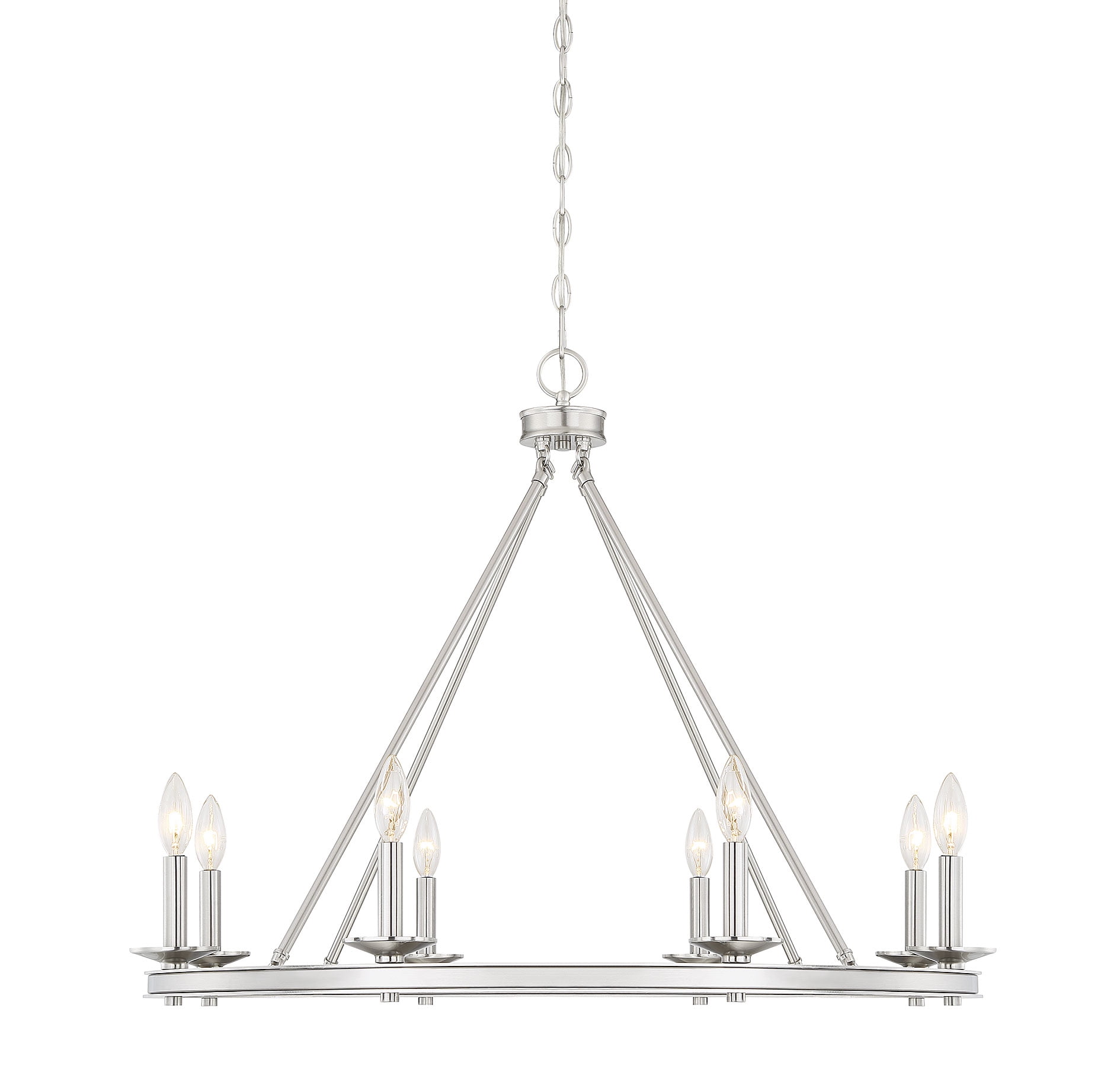 Satin Nickel 8-Light Candle Chandelier